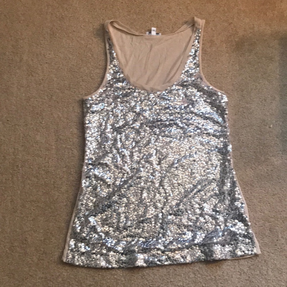 Sequined Express New Years tank top